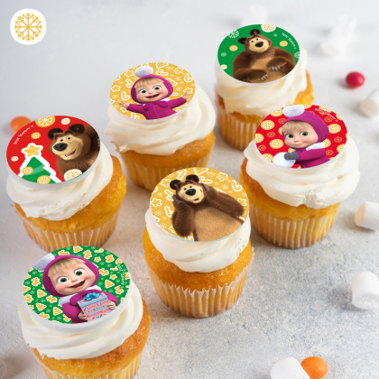 Фотопечать Маша и Медведь, для капкейков, № 174