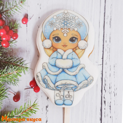 Топпер имбирный пряник  "Снегурочка", ~7*11 см, 50 гр