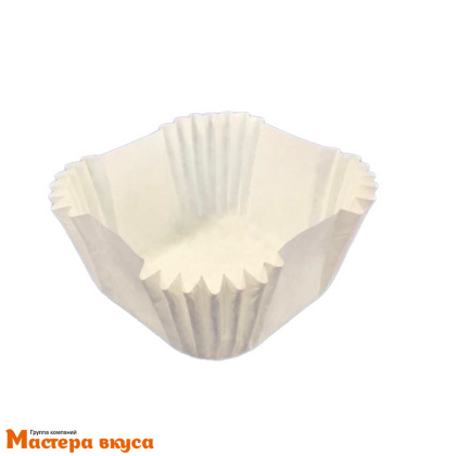 Капсула бумажная квадрат 3,5*3,5см h-2,3см белая (миниупак 40-50 шт)