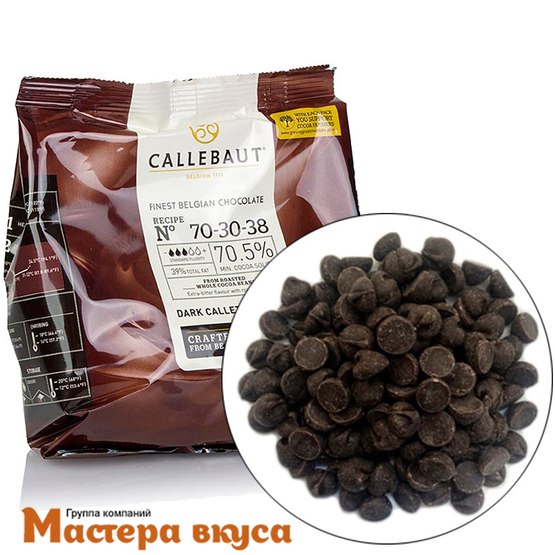 Шоколад Callebaut горький (70,5%) 70-30-38-E0-D94, 400 гр 