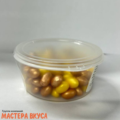 Злаки  покрытые белым шоколадом Элипс Криспи (River Pearls), микс Золото-Медь, 20 гр