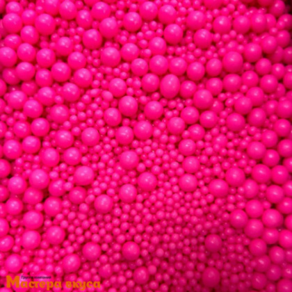 Посыпка Шарики зерновые Неоновый микс №908 Розовый (d2-7 мм), упак 1,5 кг