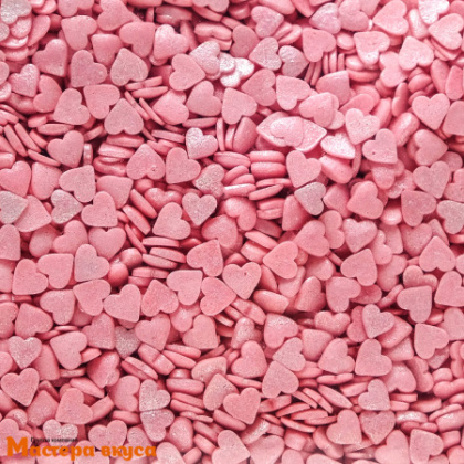 Посыпка СЕРДЕЧКИ Розовые перламутровые (мини), 25 гр 