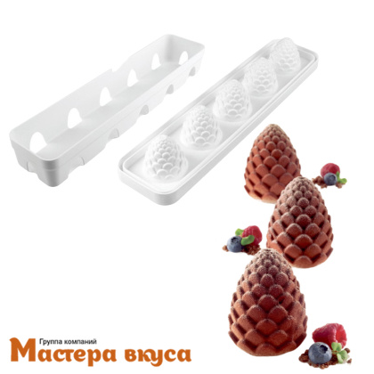 Форма силиконовая Silikomart FORESTA & ANANAS 110 Шишки и Ананас (форма+лоток), (Италия)