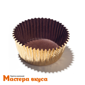 Капсула бумажная круглая, d-4,5см h-2,3см,  ЗОЛОТО/КОРИЧНЕВАЯ "Тарталетки" 6 САН, (миниупак ~15-20 шт)