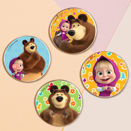 Фотопечать Маша и Медведь, для печенья, № 109