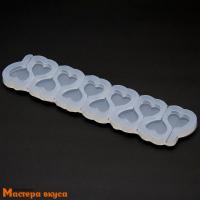 Форма для леденцов силиконовая СЕРДЕЧКИ МИНИ, под проволоку, (12 ячеек) d~1,5 см