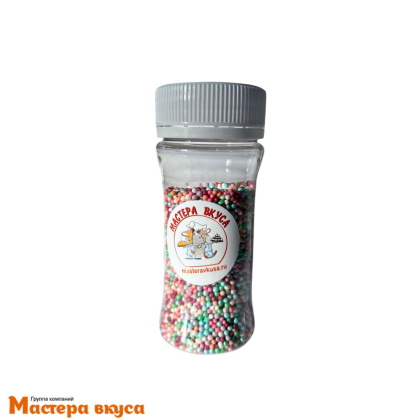 Посыпка Шарики сахарные Бисер микс пастель, ОРИГАМИ (d2мм), 50гр 