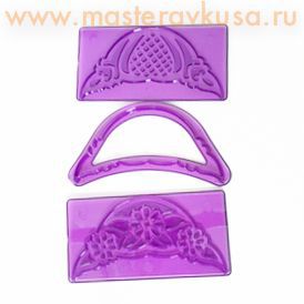 Набор оттисков рисунка фигурный, (набор 3 элемента), 10,4*5,5см h-6мм