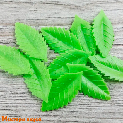 Вафельный Лист РОЗЫ малый зеленый 40 мм, упак 20 шт