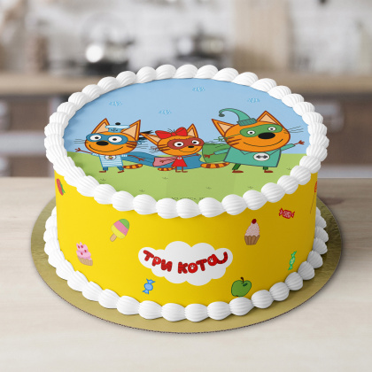 Фотопечать Три кота, для торта, № 4