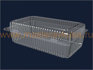 Контейнер прямоугольный Ракушка, 220*115  h72 мм, К-29
