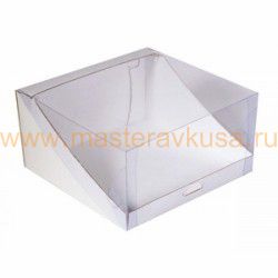 Короб для торта с прозрачной крышкой, 225*225*100 мм, белый, ДЖ