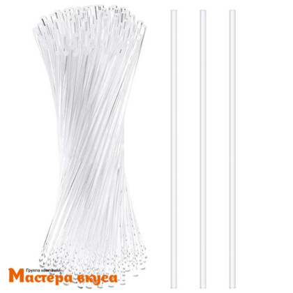 Палочки для кейкпопсов и леденцов (пластиковые), 10 см d-2мм, прозрачные (упак 20 шт)
