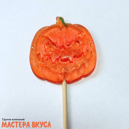 Карамель леденцовая на палочке ТЫКВА однотонная, d~5 см 