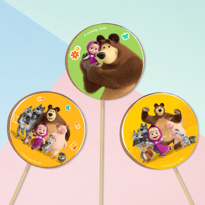 Фотопечать Маша и Медведь, для пряников, № 196