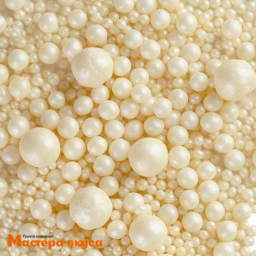 Посыпка Шарики зерновые Жемчуг микс Белый (молочный) (d2-7мм), 50 гр 