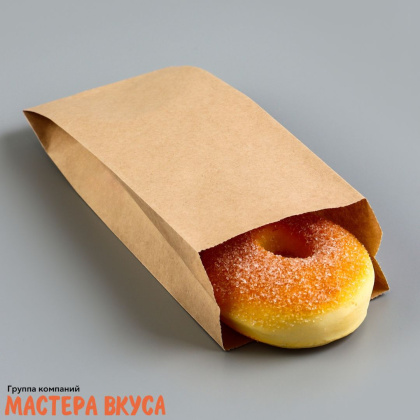 Пакет бумажный 210*80*40 мм, без окна, V-образное дно, (крафт)  