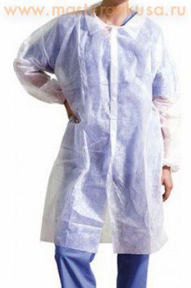 Халат процедурный голубой (рукава на резинке XL)
