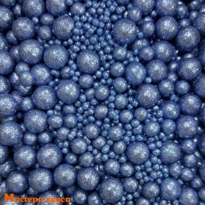 Посыпка Шарики зерновые Блестящие микс ГОЛУБОЙ №766 (d2,4,7 мм), 50 гр 