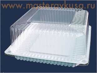 Контейнер квадратный, 195*195  h90 мм, на 1 кг (комплект дно/крышка), Т-211