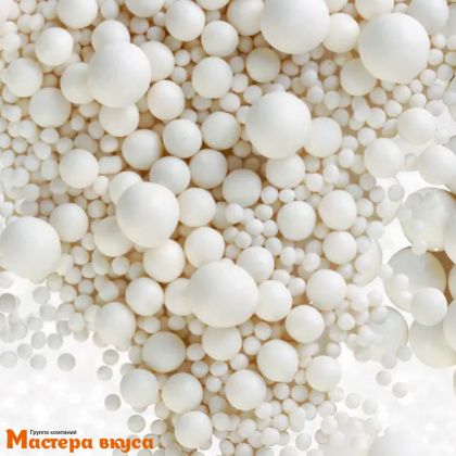 Посыпка Шарики зерновые Матовые микс №258М, Белоснежный, упак 1,5 кг