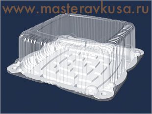 Контейнер квадратный, 250*250  h110 мм на 1.5-2 кг (комплект дно/крышка), Т-22