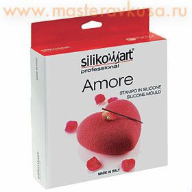 Форма силиконовая Silikomart AMORE 600 Сердце миди, (форма+вырубка), (Италия)