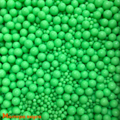 Посыпка Шарики зерновые Неоновый микс №902 Лайм (d2-7 мм), упак 1,5кг