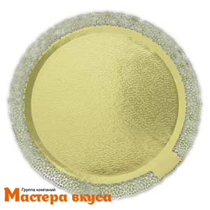 Подложка-поднос ЛЕОНАРДО (картон) золото, D-25 см