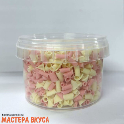 Завитки микс клубничный Белый-Розовый шоколад, "Mona Lisa" Callebaut (Бельгия), 100 гр