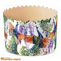 Форма бумажная для кулича (150г) d70*h85 мм ПАВЛИНЫ