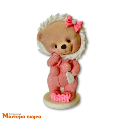 Фигурка из шок. глазури "Мишка в розовой пижаме", h~10 см