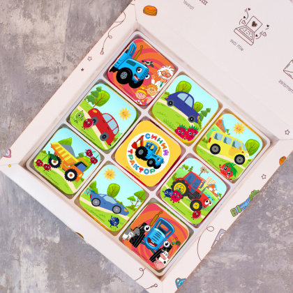 Фотопечать Синий трактор, для макаронс, №11