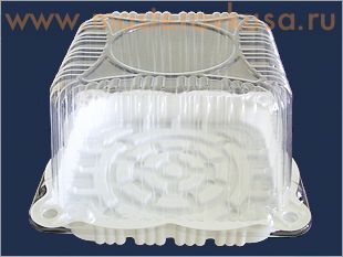 Контейнер квадратный, 190*190  h140 мм, на 1 кг (комплект дно/ крышка)  Т-210