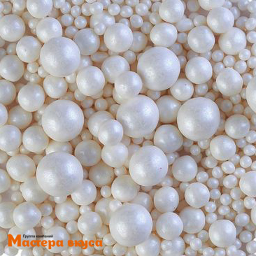Посыпка Шарики зерновые Жемчуг микс Белоснежный (d2-7мм), 50 гр 