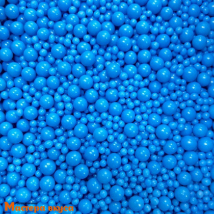 Посыпка Шарики зерновые Неоновый микс №914 Синий (d2-7 мм), упак 1,5 кг