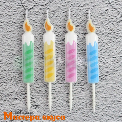 Свечи  ЧЕТЫРЕ ЦВЕТА, (набор 4 шт), h-10 см