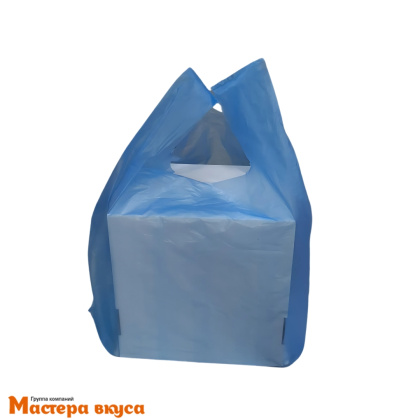 Пакет майка ПНД 50 + 25*77 см /22 мкм без рисунка (для переноски торта,до 20 кг) (СИНИЙ)