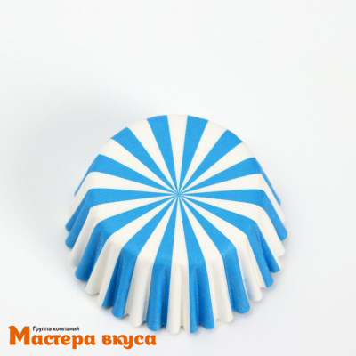 Капсула бумажная для конфет, d-3,5см  h-2см, СИНИЕ ПОЛОСЫ, (миниупак ~20-25 шт)