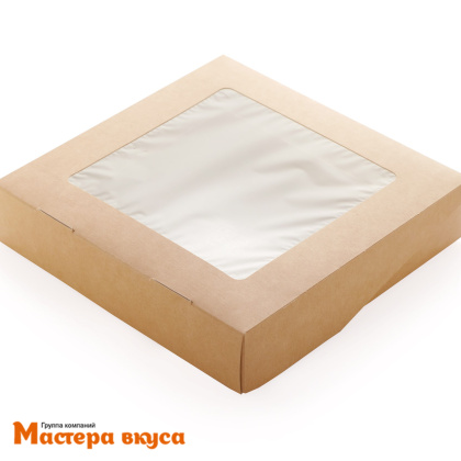 Упаковка на вынос OSQ TABOX 1555 К PRO с окном, 200*200*55 мм (крафт)