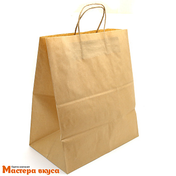 Пакет бумажный с кручеными ручками 320*200*370 мм, (крафт)
