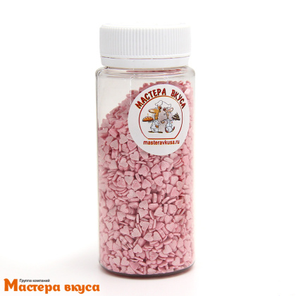 Посыпка СЕРДЕЧКИ Розовые перламутровые (мини), 75 гр 