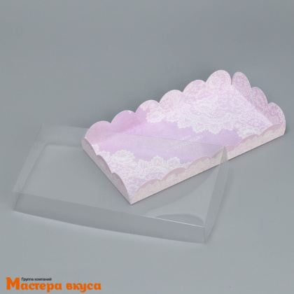 Упаковка для пряников и печенья с прозр. крышкой 210*105*30 мм  (Сделано с любовью)