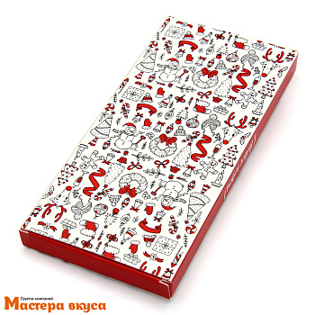 Упаковка для шоколадной плитки 171*80*14 мм  (Красно-белый паттерн)