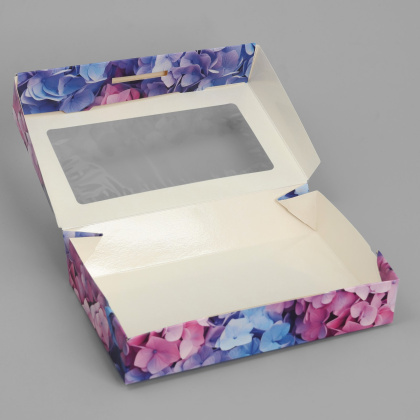 Упаковка для сладостей 20*12*4 см "Гортензия"