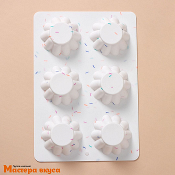 Форма силиконовая ПУДИНГ, 6 ячеек, 25,8*17,8*3 см