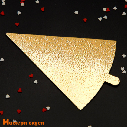 Подложка-сольерка 0,8 мм с держателем треугольная 120*90 мм золото