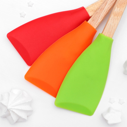 Лопатка силиконовая с деревянной ручкой 32 см, "Бамбук"