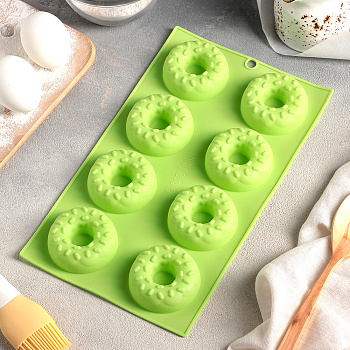 Форма силиконовая ПОНЧИКИ , (8 ячеек) D~6,3см (28,5*17*2 см)